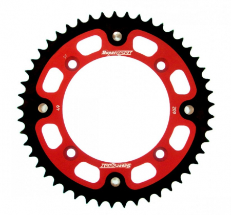 Piese moto - Rear sprocket SUPERSPROX STEALTH RST-209:49-RED Rosu 49T, 420
