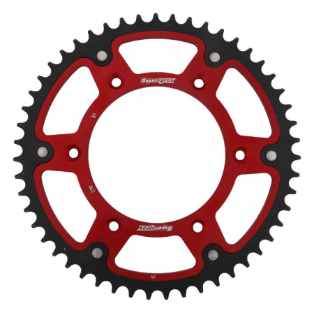 Piese moto - Rear sprocket SUPERSPROX STEALTH RST-210:51-RED Rosu 51T, 520