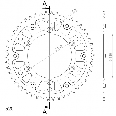 Rear sprocket SUPERSPROX STEALTH RST-244:50-GLD auriu 50T, 520 [1]