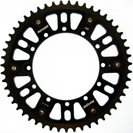 Piese moto - Rear sprocket SUPERSPROX STEALTH RST-460:51-BLK Negru 51T, 520
