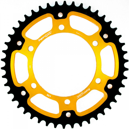 Piese moto - Rear sprocket SUPERSPROX STEALTH RST-498:46-GLD auriu 46T, 525
