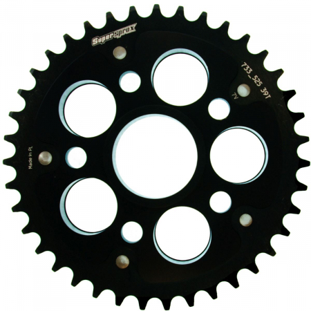 Piese moto - Rear sprocket SUPERSPROX STEALTH RST-733_525:39-BLK Negru 39T, 525