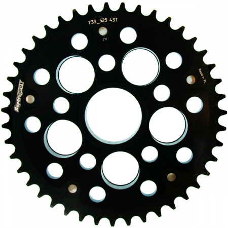 Piese moto - Rear sprocket SUPERSPROX STEALTH RST-733_525:43-BLK Negru 43T, 525