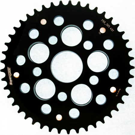 Piese moto - Rear sprocket SUPERSPROX STEALTH RST-733_525:45-BLK Negru 45T, 525