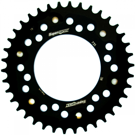 Piese moto - Rear sprocket SUPERSPROX STEALTH RST-735:38-BLK Negru 38T, 520