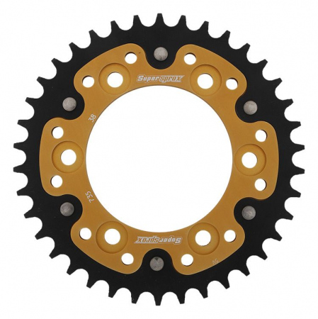Piese moto - Rear sprocket SUPERSPROX STEALTH RST-735:38-GLD auriu 38T, 520