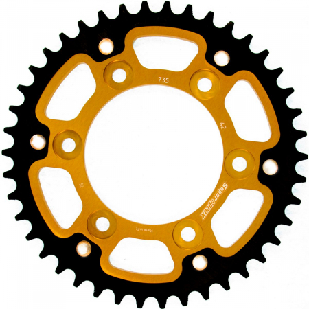 Piese moto - Rear sprocket SUPERSPROX STEALTH RST-735:42-GLD auriu 42T, 520