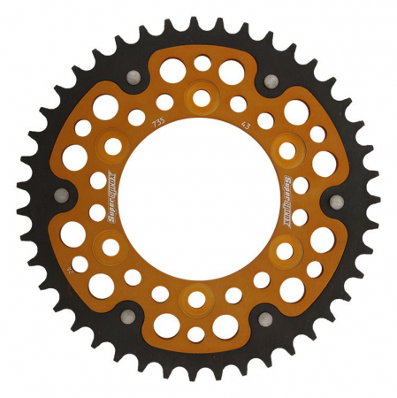 Piese moto - Rear sprocket SUPERSPROX STEALTH RST-735:43-GLD auriu 43T, 520