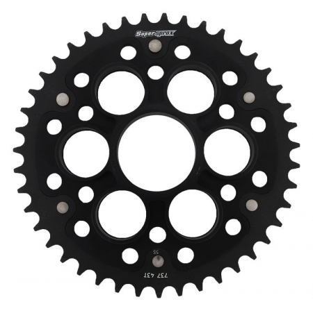 Piese moto - Rear sprocket SUPERSPROX STEALTH RST-737:43-BLK Negru 43T, 520