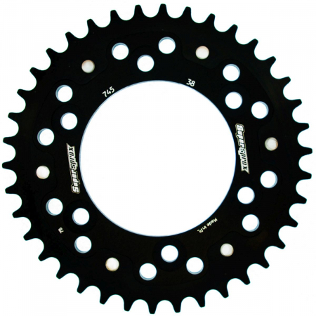 Piese moto - Rear sprocket SUPERSPROX STEALTH RST-745:38-BLK Negru 38T, 525
