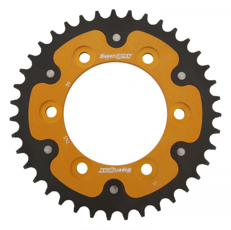 Piese moto - Rear sprocket SUPERSPROX STEALTH RST-745:39-GLD auriu 39T, 525
