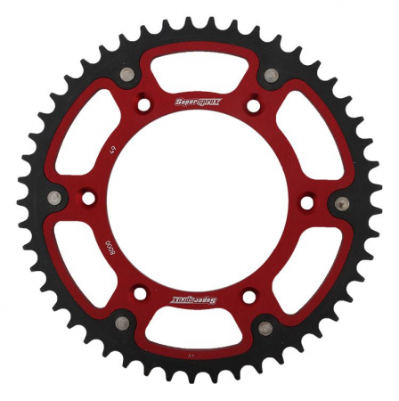 Piese moto - Rear sprocket SUPERSPROX STEALTH RST-8000:49-RED Rosu 49T, 520