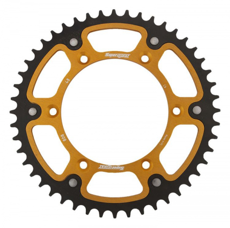 Piese moto - Rear sprocket SUPERSPROX STEALTH RST-808:48-GLD auriu 48T, 520