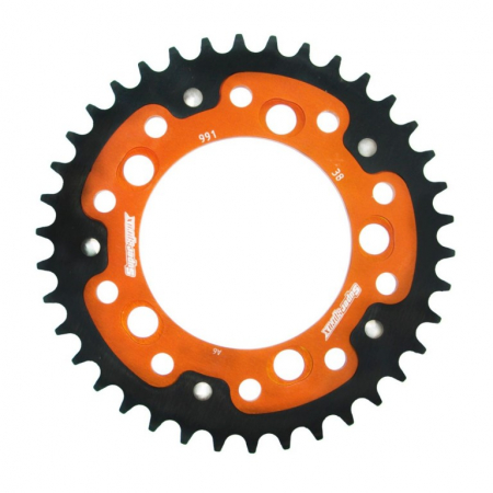 Piese moto - Rear sprocket SUPERSPROX STEALTH RST-991:38-ORG portocaliu 38T, 525