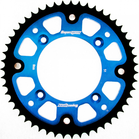 Piese moto - Rear sprocket SUPERSPROX STEALTH RST-998:51-BLU Albastru 51T, 428