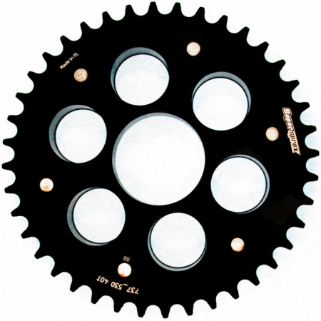 Piese moto - Rear sprocket SUPERSPROX STEALTH with alloy disc RSA-737_530:40-BLK Negru 40T, 530
