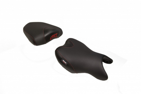 Piese moto - Sa confort SHAD SHS0G721C negru, cusaturi rosii
