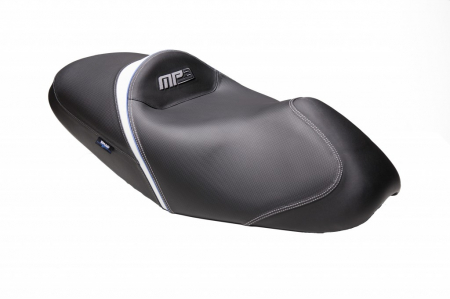 Piese moto - Sa confort SHAD SHV0M2320 negru/alb, cusaturi gri/albastru