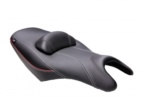 Piese moto - Sa confort SHAD SHY0T5329 negru/rosu, cusaturi gri