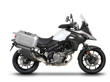 Piese moto - Set complet de 47L /47L cutii laterale de aluminiu SHAD TERRA, incluzand kit montaj SHAD SUZUKI DL 650 V-Strom