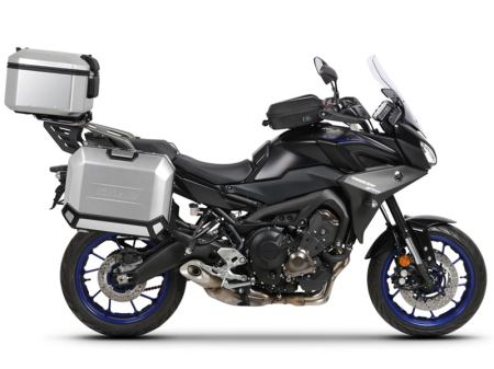Piese moto - Set complet de cutii de aluminiu SHAD TERRA, 37L cutie centrala  si 47L / 47L cutii laterale, incluzand kit montaj si placa SHAD YAMAHA MT-09 Tracer / Tracer 900