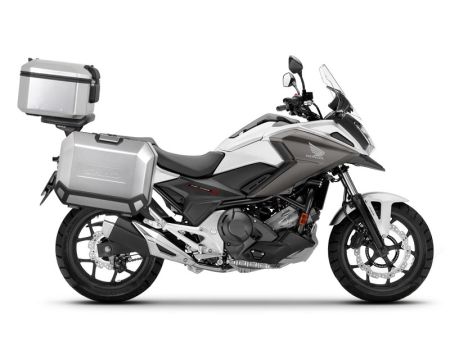 Piese moto - Set complet de cutii de aluminiu SHAD TERRA, 48L cutie centrala si  36L / 36L cutii laterale, incluzand kit montaj si placa SHAD HONDA NC 750 X