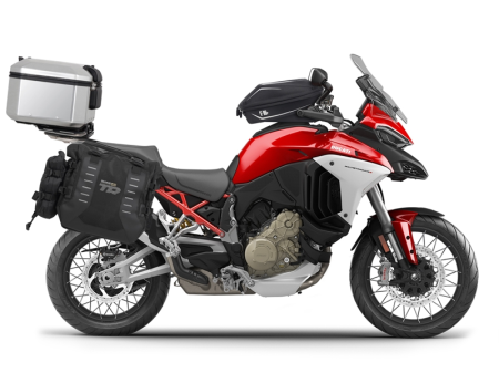 Piese moto - Set complet de genti laterale adventure SHAD TERRA TR40 si topcase din aluminiu SHAD TERRA 48L, incluzand kitul de montaj SHAD Ducati Multistrada 1200 V4