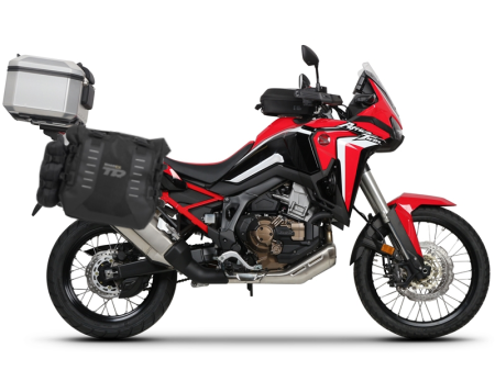 Piese moto - Set complet de genti laterale adventure SHAD TERRA TR40 si topcase din aluminiu SHAD TERRA 48L, incluzand kitul de montaj SHAD HONDA CRF 1100 Africa Twin