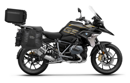 Piese moto - Set complet de genti laterale adventure SHAD TERRA TR40 si topcase din aluminiu SHAD TERRA TR55 PURE BLACK, incluzand kitul de montaj SHAD BMW R1250GS ADVENTURE