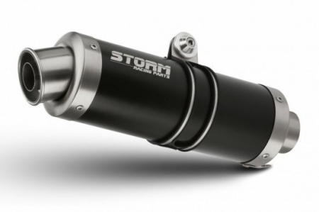 Piese moto - Sistem de evacuare complet 1x1 STORM GP S.055.LXSB negru otel