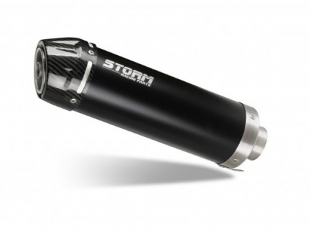 Piese moto - Sistem de evacuare complet 1x1 STORM GP Y.067.LXSBC Black with carbon cap