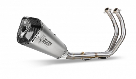 Piese moto - Sistem de evacuare complet 2x1 MIVV DELTA RACE Y.044.LDRX Stainless Steel / Carbon cap