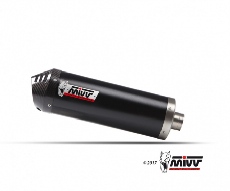 Piese moto - Sistem de evacuare complet 2x1 MIVV OVAL K.059.LZC Black with carbon cap