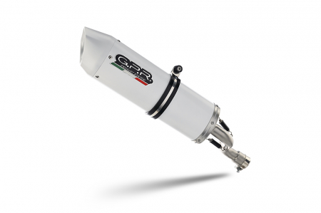 Piese moto - Slip-on exhaust GPR ALBUS CERAMIC A.75.RACEDB.ALB White glossy including link pipe and removale dbkiller