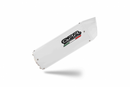 Slip-on exhaust GPR ALBUS CERAMIC KTM.CAT.43.1.ALB White glossy including removable db killer, link pipe and catalyst [1]