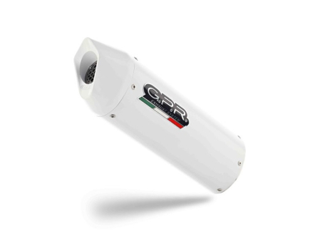 Piese moto - Slip-on exhaust GPR ALBUS EVO4 KT.209.3ALBE5 White glossy including removable db killer and link pipe