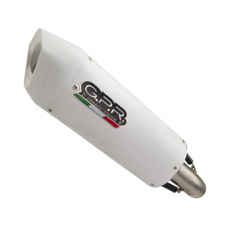 Piese moto - Slip-on exhaust GPR ALBUS EVO4 E4.D.136.CAT.ALB White glossy including removable db killer, link pipe and catalyst