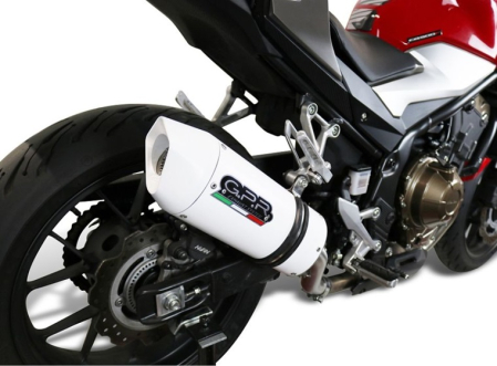 Slip-on exhaust GPR ALBUS EVO4 E4.H.244.1.ALBE4 White glossy including removable db killer and link pipe [6]