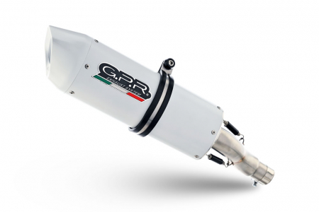 Piese moto - Slip-on exhaust GPR ALBUS EVO4 E5.D.137.3.CAT.ALB White glossy including removable db killer, link pipe and catalyst