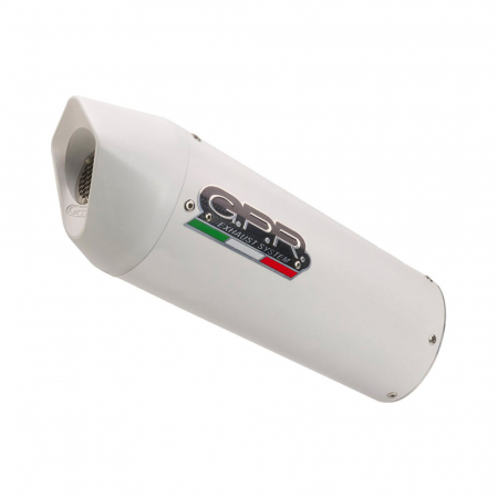 Piese moto - Slip-on exhaust GPR ALBUS EVO4 E5.K.165.CAT.ALBE5 White glossy including removable db killer, link pipe and catalyst