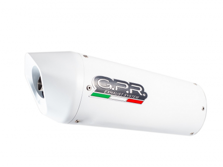 Piese moto - Slip-on exhaust GPR ALBUS T.83.ALB White glossy including removable db killer and link pipe