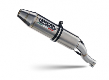 Slip-on exhaust GPR DEEPTONE ATV.16.DE Brushed Stainless steel including removable db killer and link pipe [1]