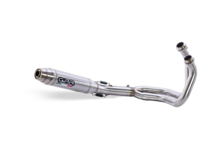 Slip-on exhaust GPR DEEPTONE INOX KT.100.2.DE Brushed Stainless steel including removable db killer and link pipe [1]