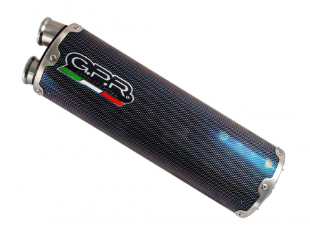 Piese moto - Slip-on exhaust GPR DUAL E4.T.100.DUAL.PO Carbon look including removable db killer and link pipe