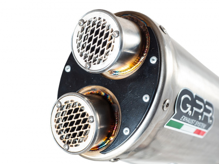 Slip-on exhaust GPR DUAL H.268.CAT.DUAL.IO Brushed Stainless steel including removable db killer, link pipe and catalyst [1]