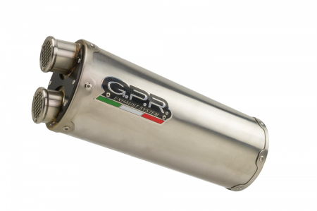 Piese moto - Slip-on exhaust GPR DUAL H.268.CAT.DUAL.IO Brushed Stainless steel including removable db killer, link pipe and catalyst
