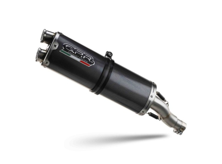 Slip-on exhaust GPR DUAL POPPY E5.BM.107.1.DUAL.PO Carbon look including removable db killer and link pipe [1]