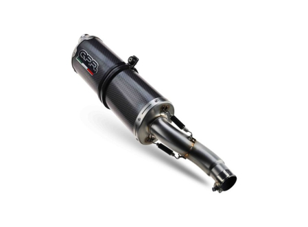 Slip-on exhaust GPR DUAL POPPY E5.H.275.DUAL.PO Carbon look including removable db killer and link pipe [3]
