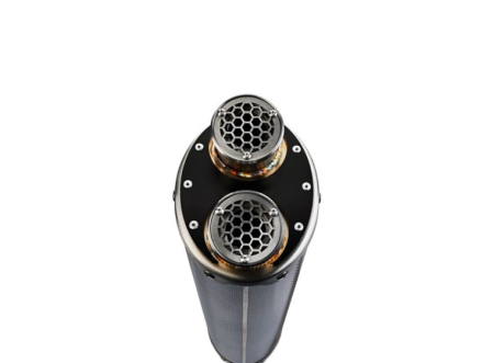 Slip-on exhaust GPR DUAL POPPY E5.H.275.DUAL.PO Carbon look including removable db killer and link pipe [4]