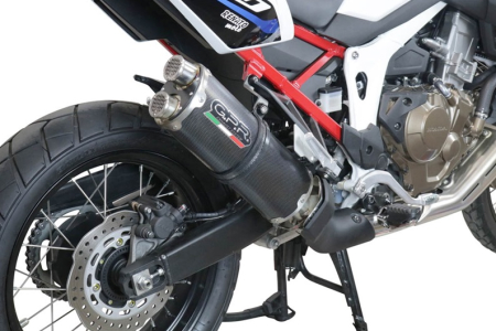 Slip-on exhaust GPR DUAL POPPY E5.H.275.DUAL.PO Carbon look including removable db killer and link pipe [7]